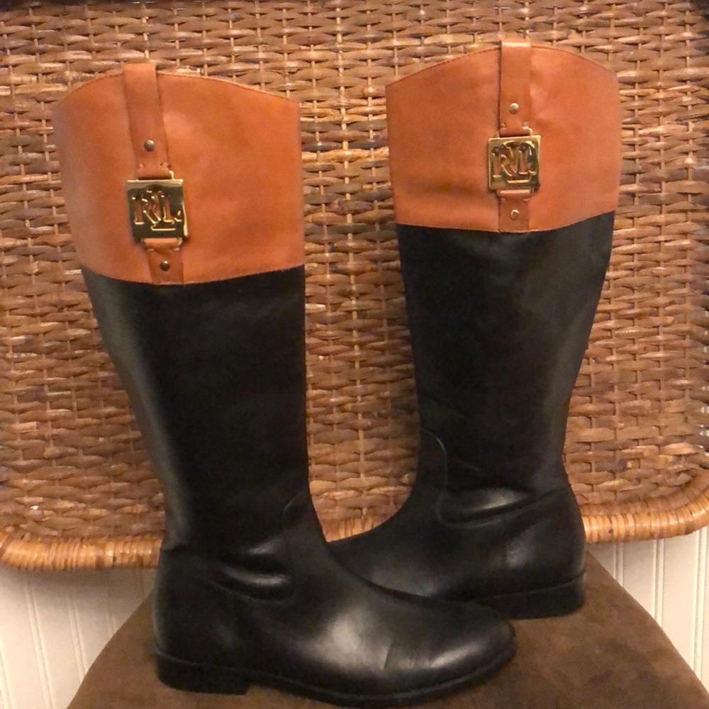 Lauren Ralph Lauren Boots, Sz. 7, Black/Brown